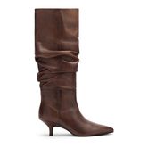 Brownwashed Lederstiefel mit Absatz