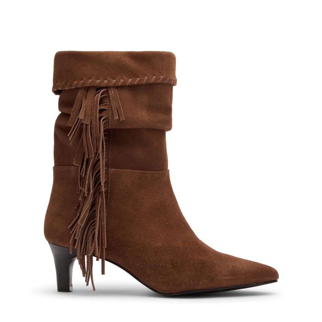 Bottines à talon en daim - marron