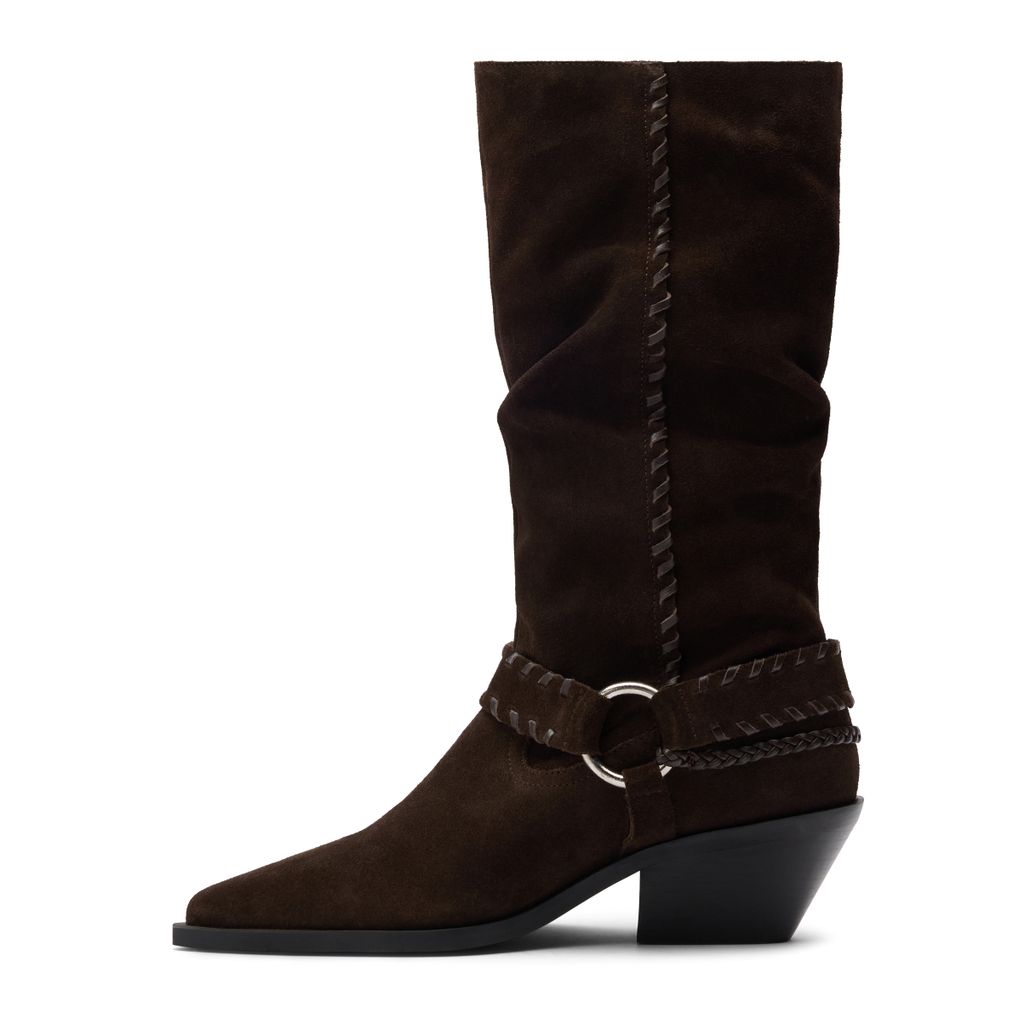Bottes hautes en daim - marron foncé