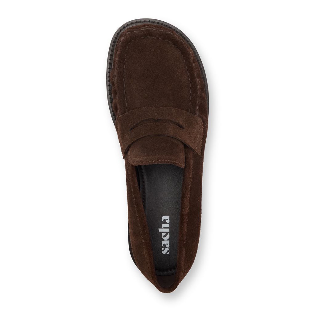 Braune Loafer aus Veloursleder