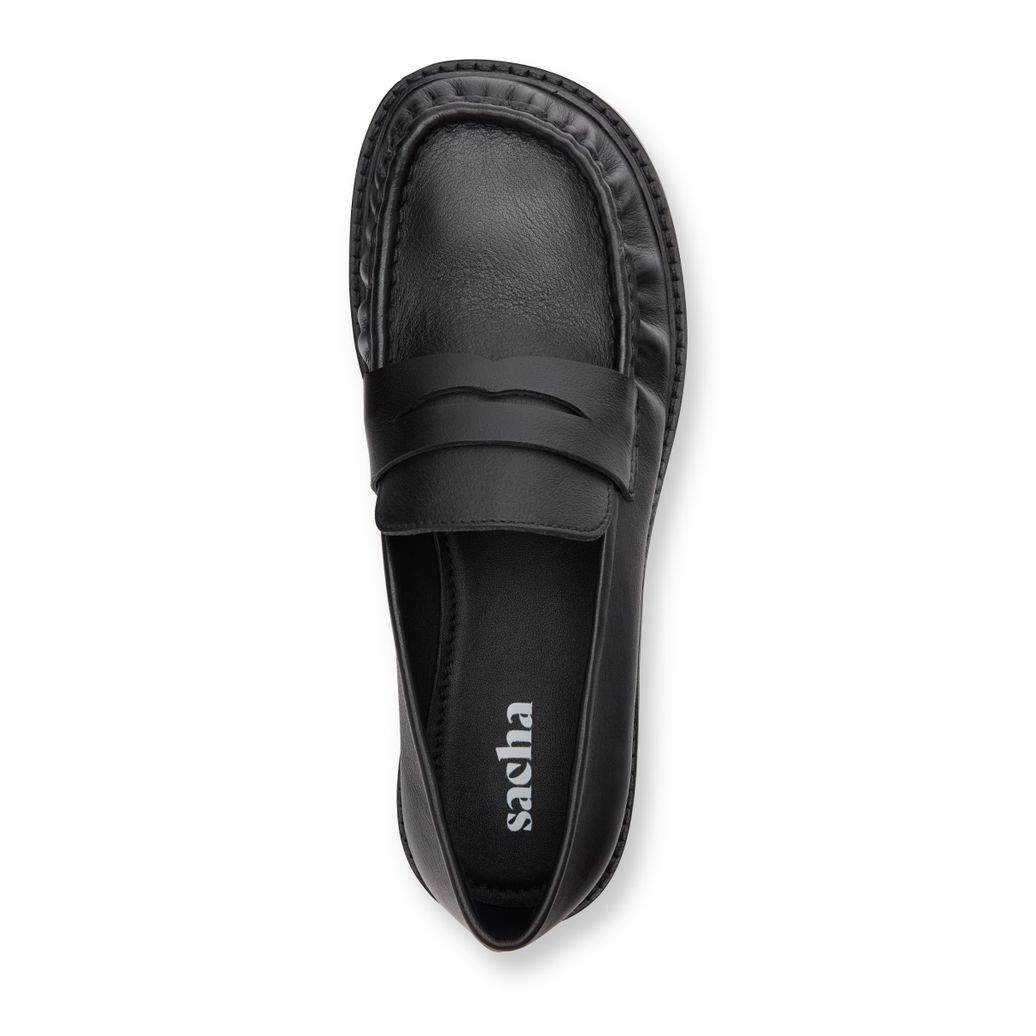 Mocassins en cuir noir