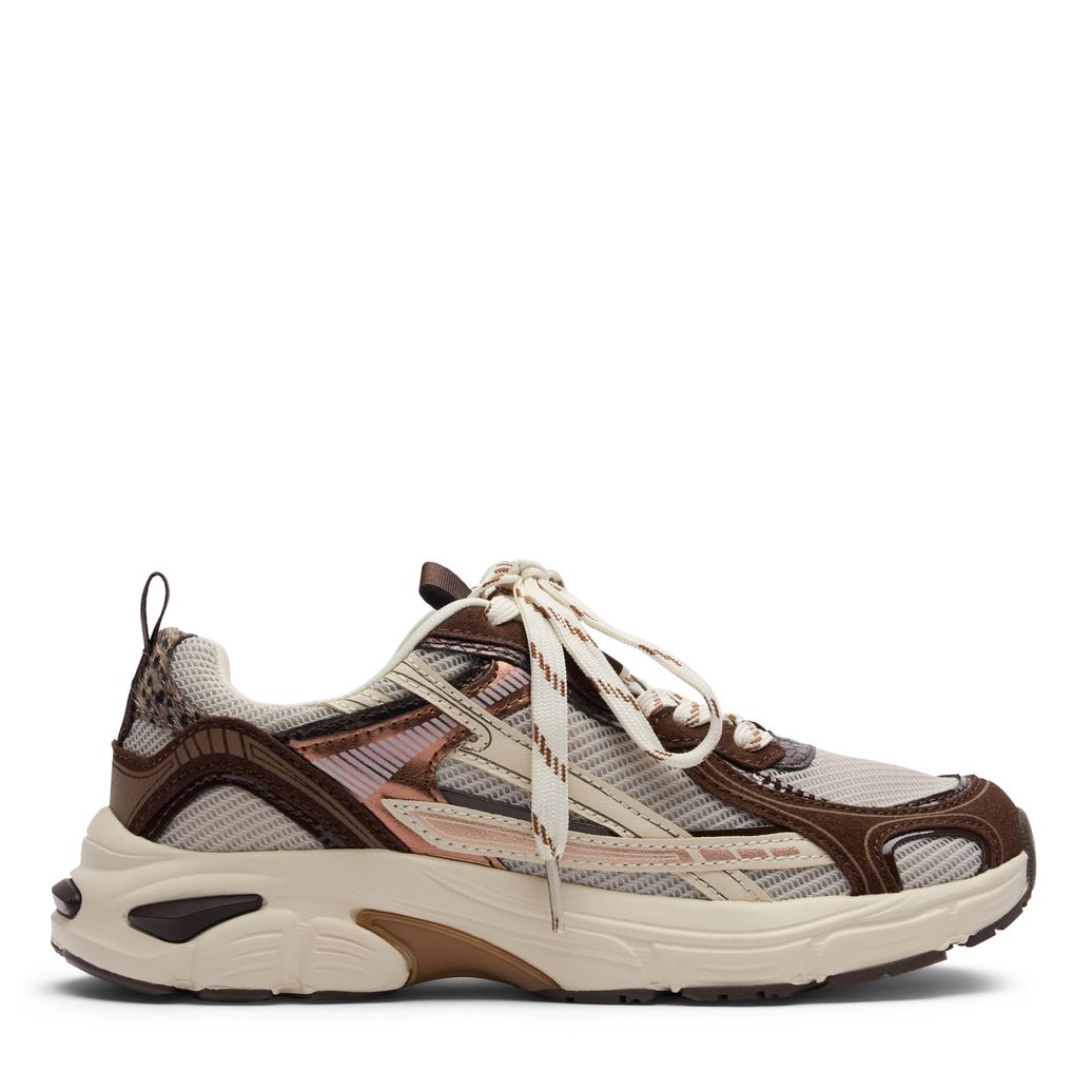 Braune Sneaker mit farbigen Details
