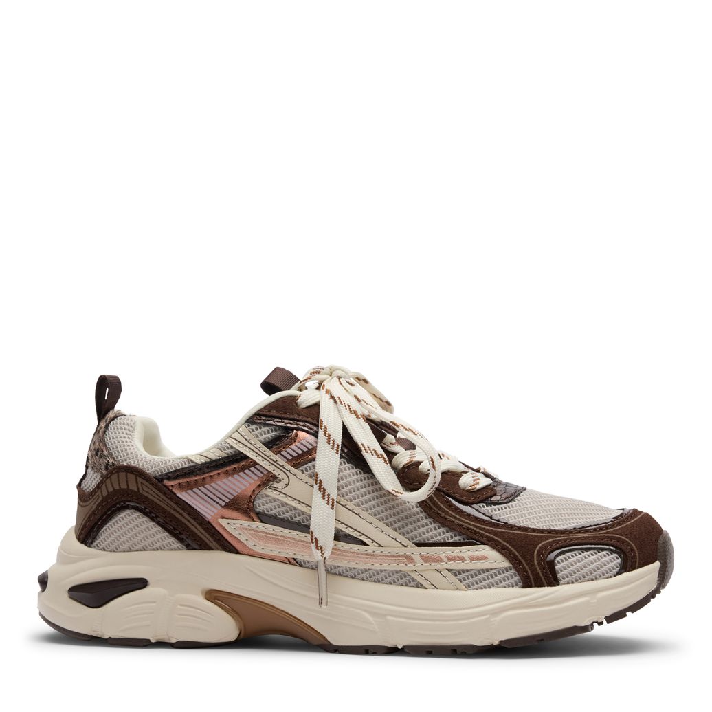 Braune Sneaker mit farbigen Details