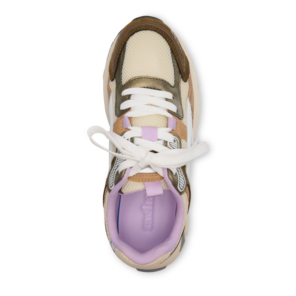 Groene sneakers met multicolor details