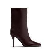 Bottines à talon aiguille en cuir - rouge