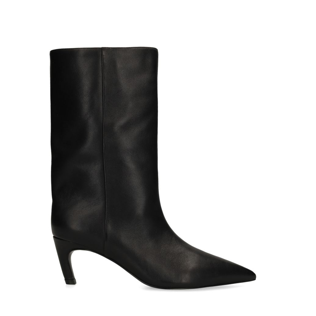 Bottines à talon en cuir - noir