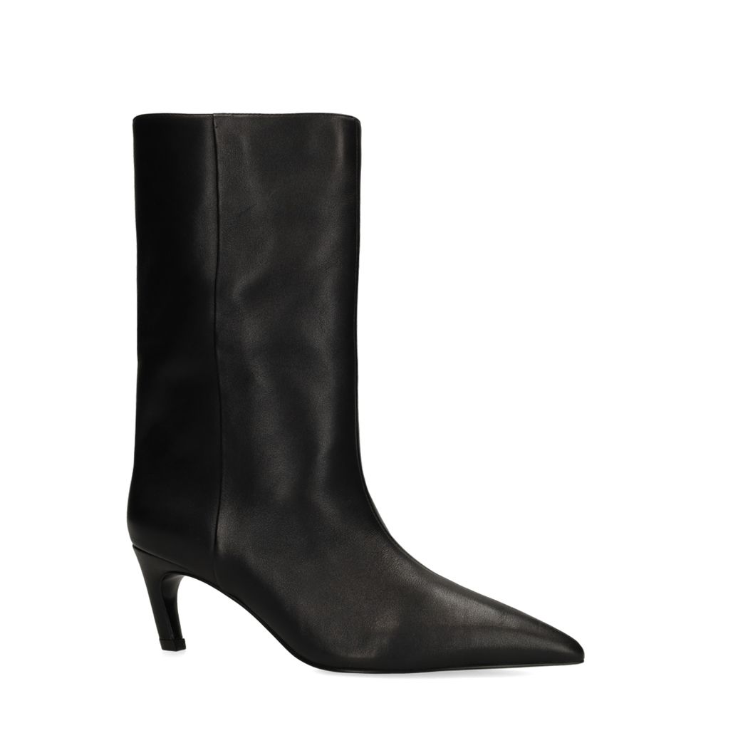 Bottines à talon en cuir - noir