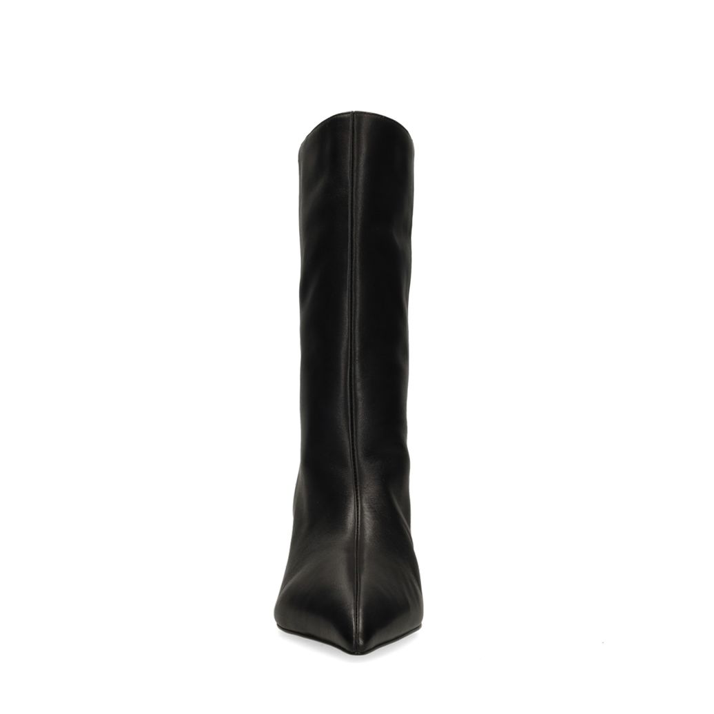 Bottines à talon en cuir - noir