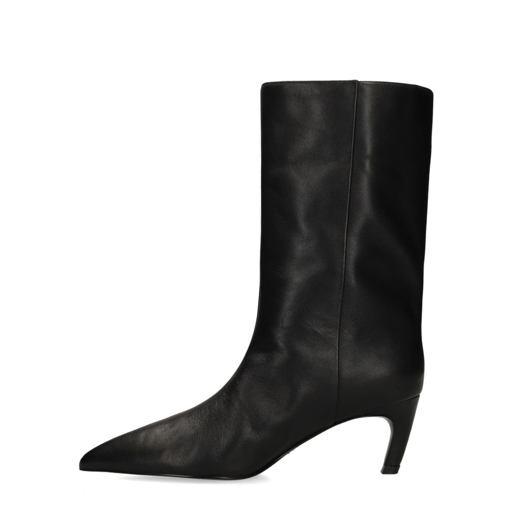 Bottines à talon en cuir - noir