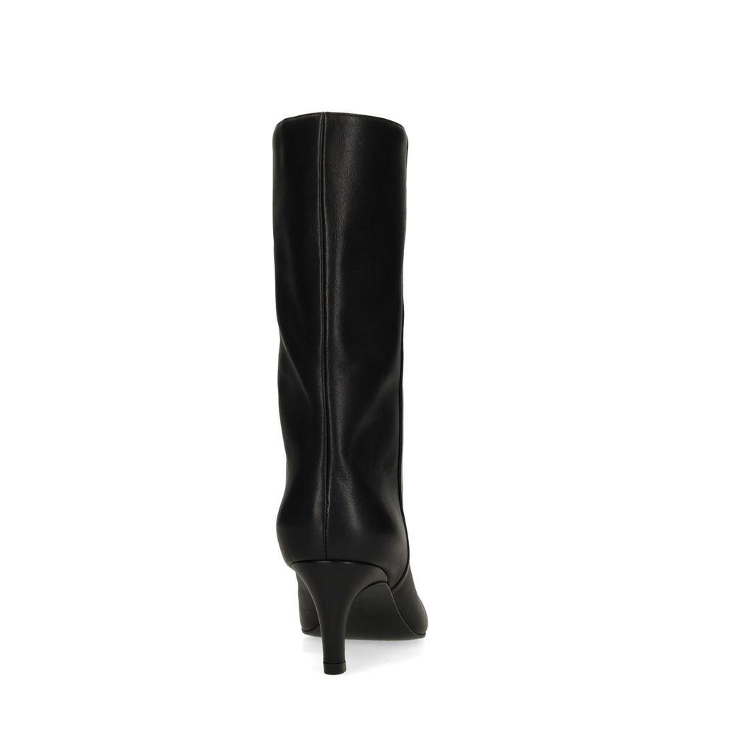 Bottines à talon en cuir - noir