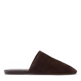 Mules plates en daim - marron foncé