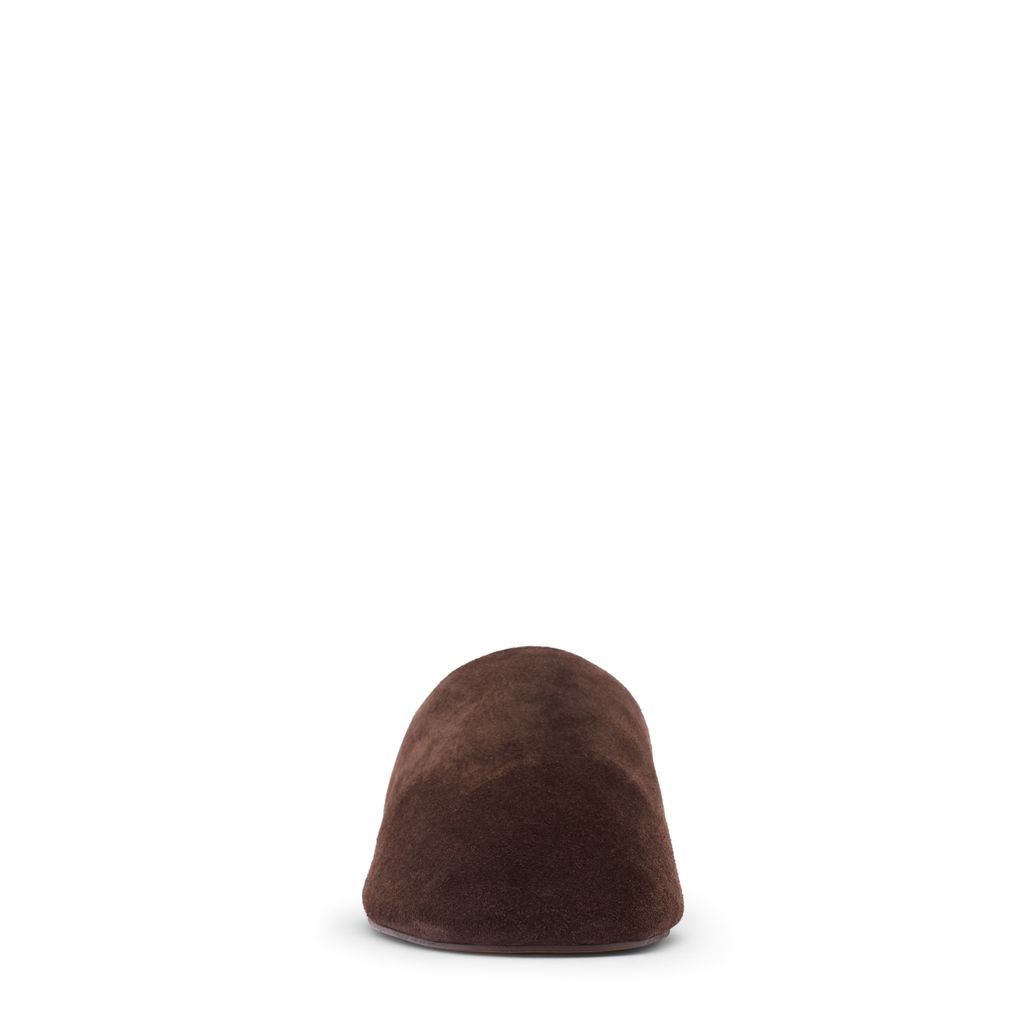 Mules plates en daim - marron foncé