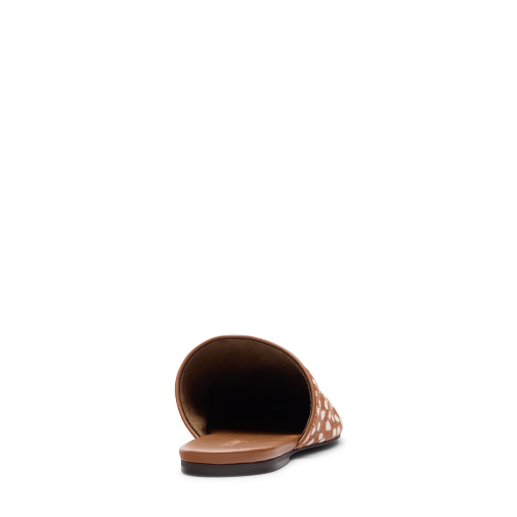 Mules plates en cuir avec imprimé Bambi - marron