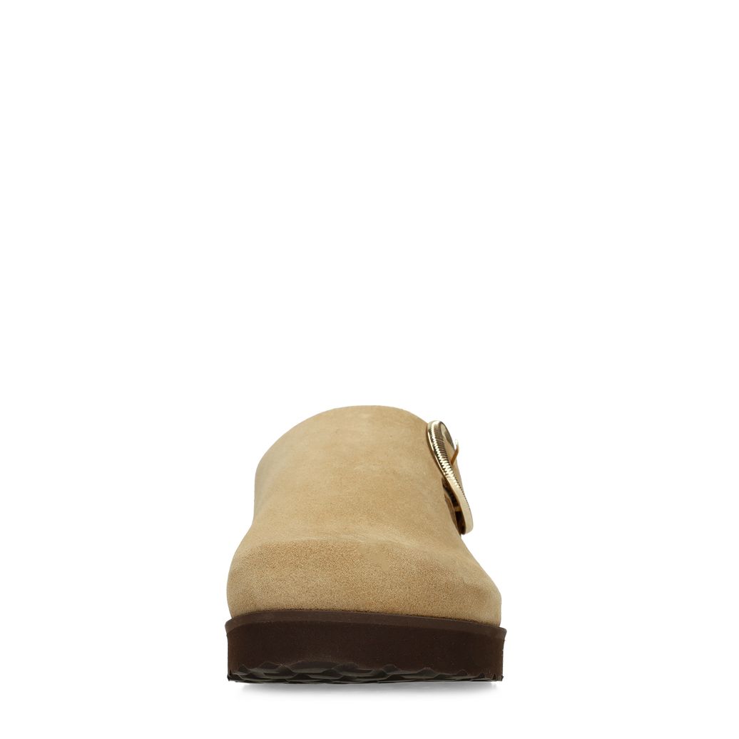 Sabots en daim avec boucle - taupe