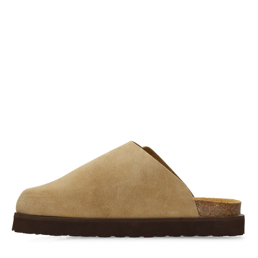 Sabots en daim avec boucle - taupe