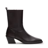 Bottines à talon en cuir - marron foncé