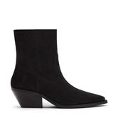 Zwarte nubuck enkellaarsjes met hak