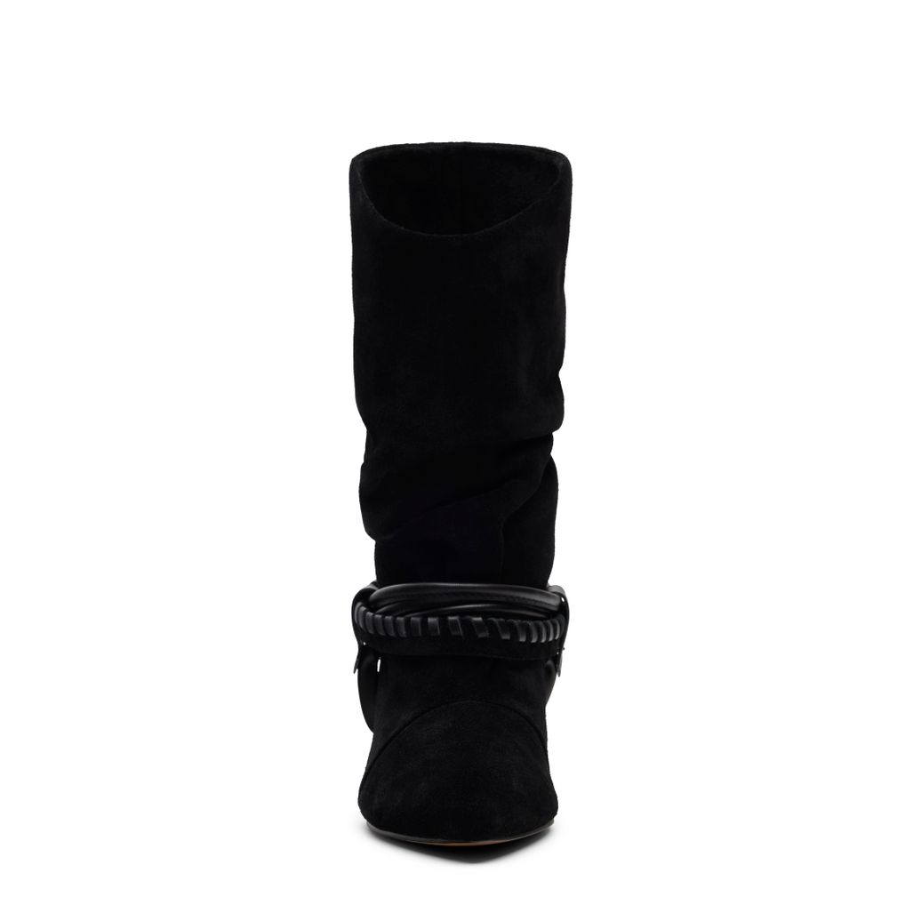 Bottines à talon souples en daim - noir