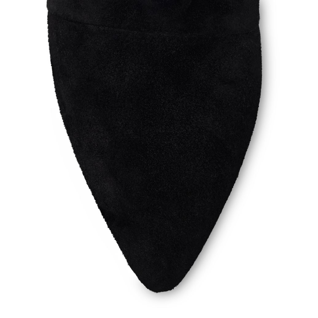 Zwarte suède slouchy enkellaarsjes met hak