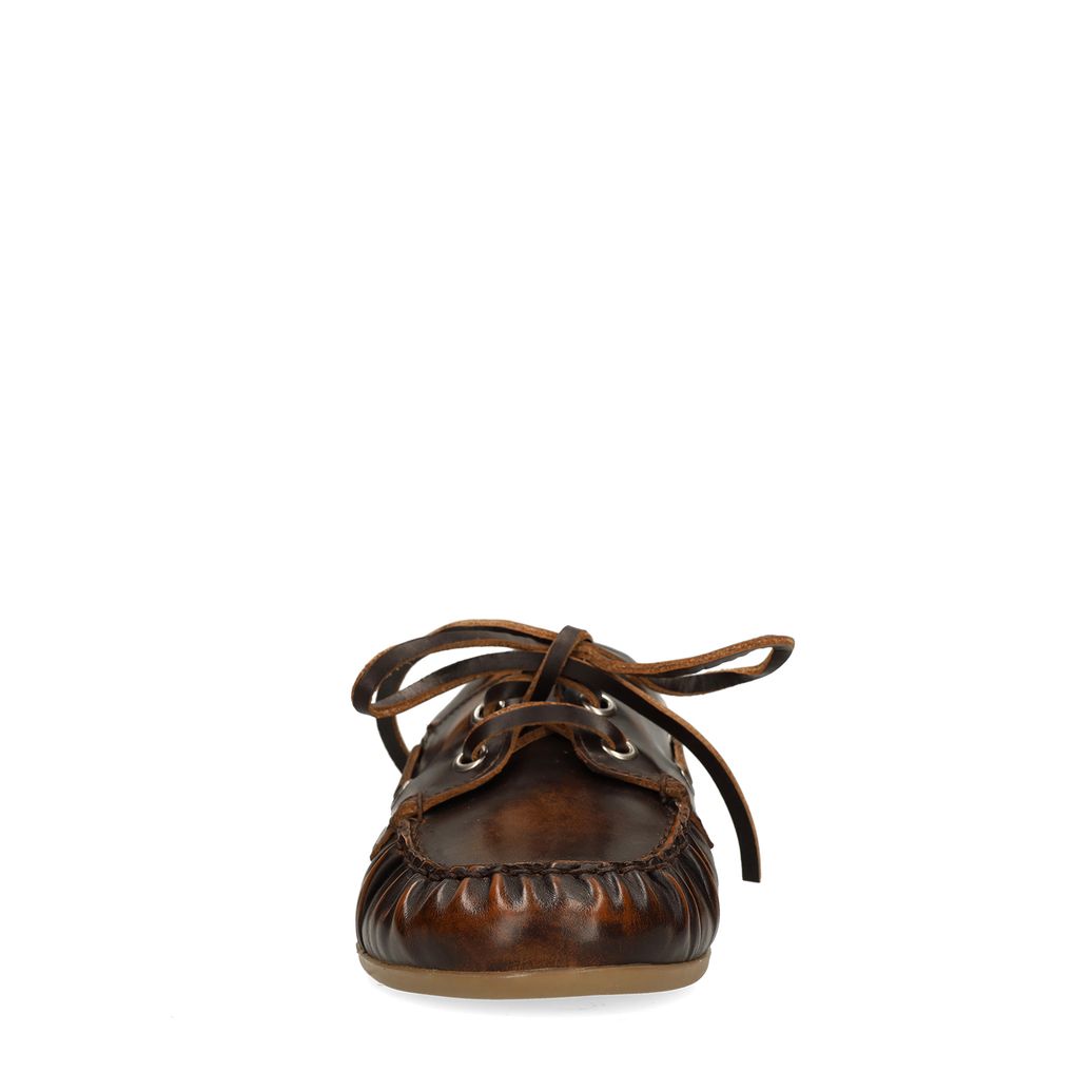 Bootsschuhe aus Leder in Washed-Optik
