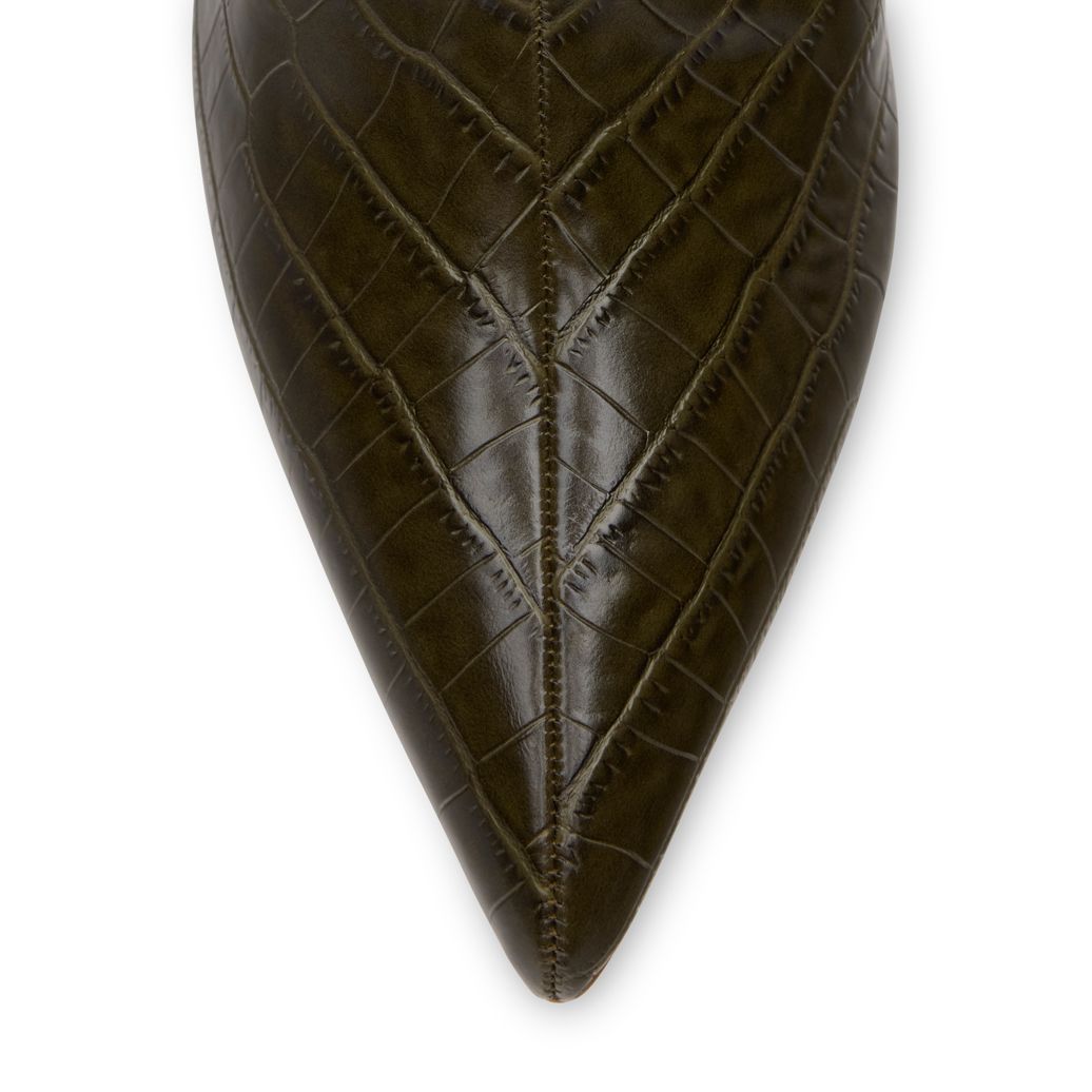 Groene hoge croco laarzen met hak