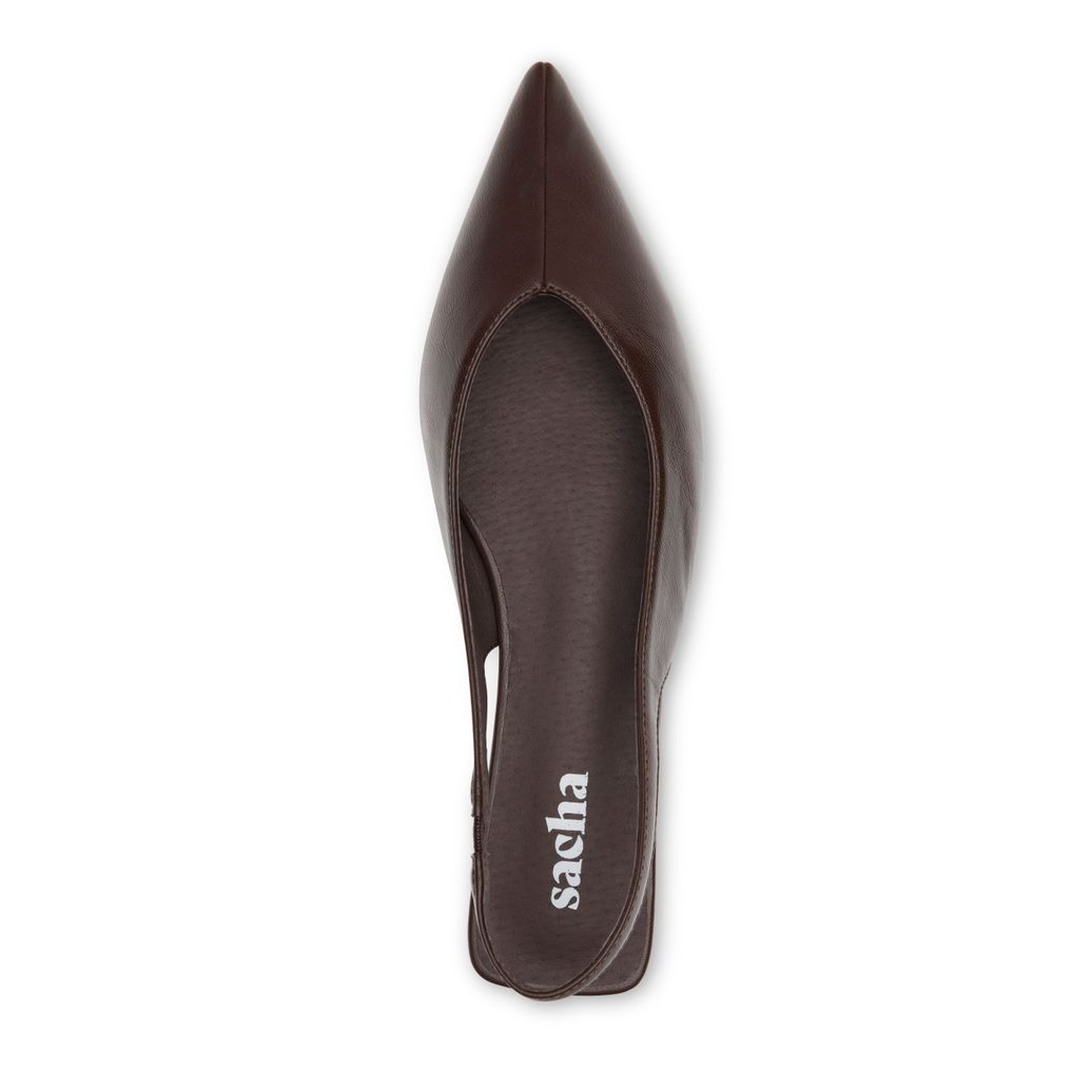 Slingbacks plates - marron foncé