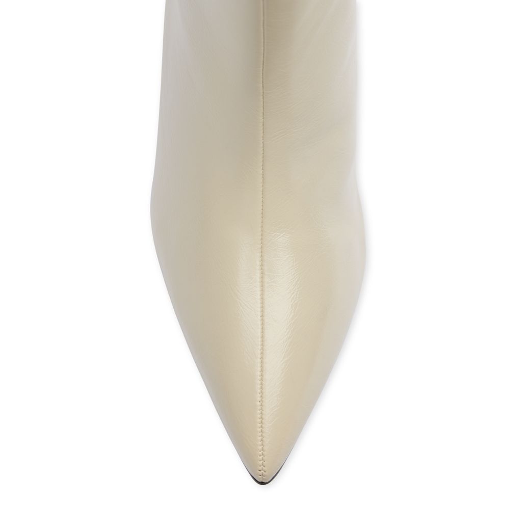 Bottes hautes à petit talon - blanc cassé