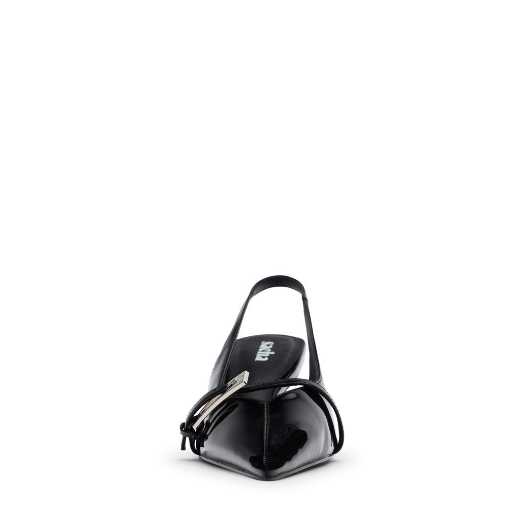 Slingbacks vernies avec boucle - noir