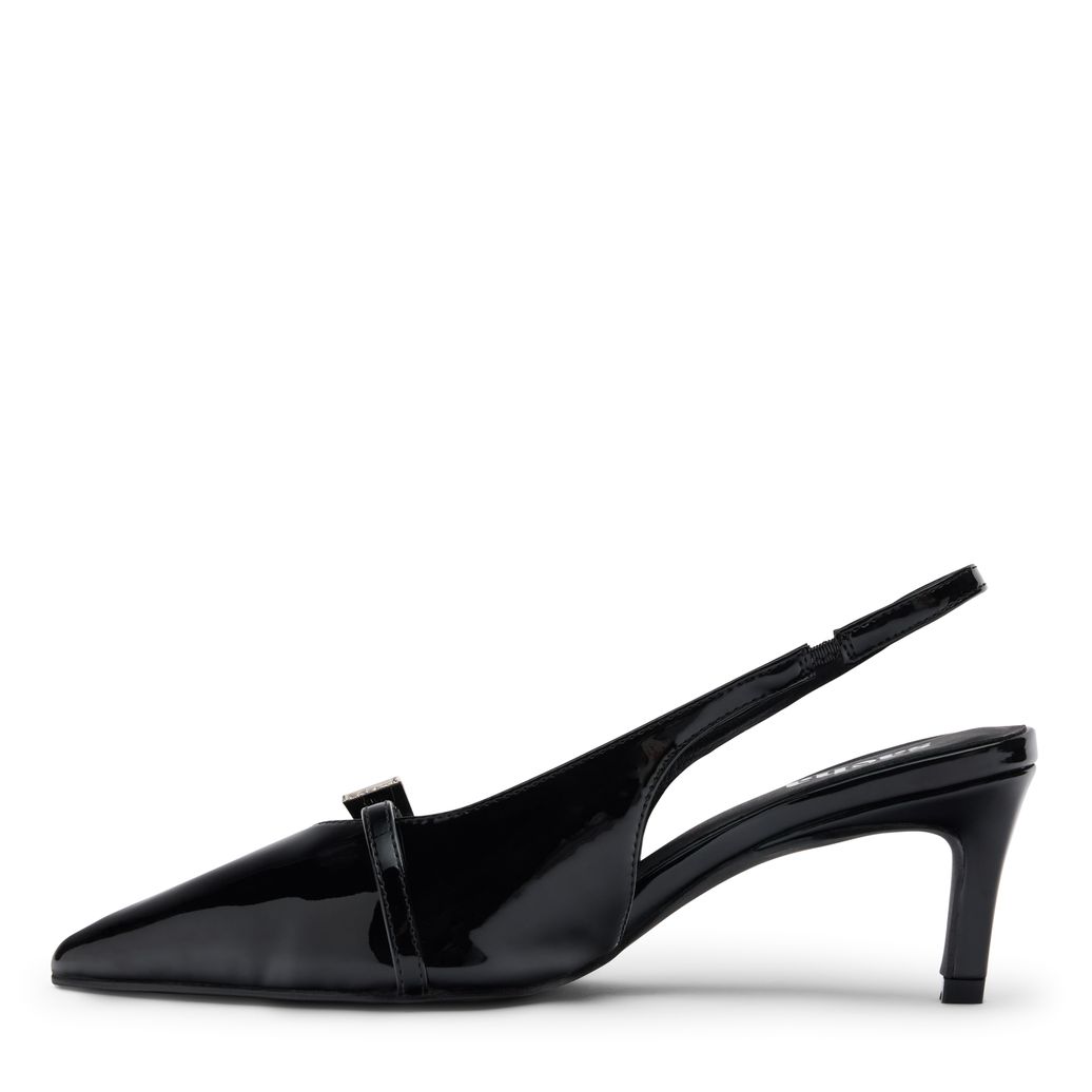 Slingbacks vernies avec boucle - noir