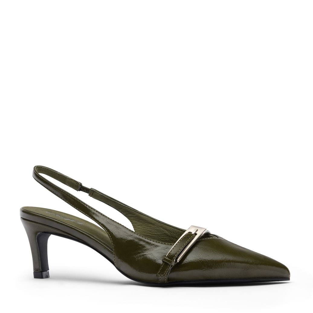 Slingbacks vernies avec boucle - vert