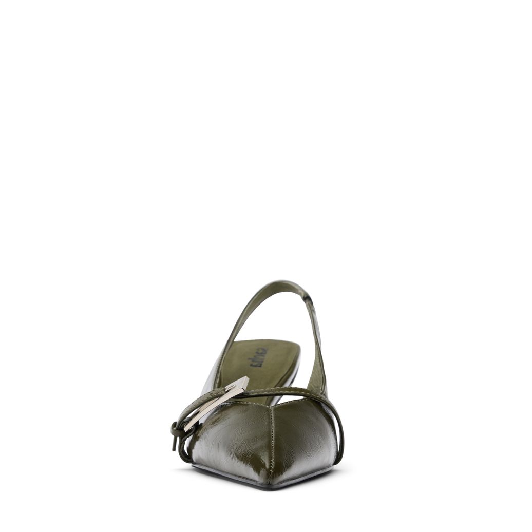 Slingbacks vernies avec boucle - vert