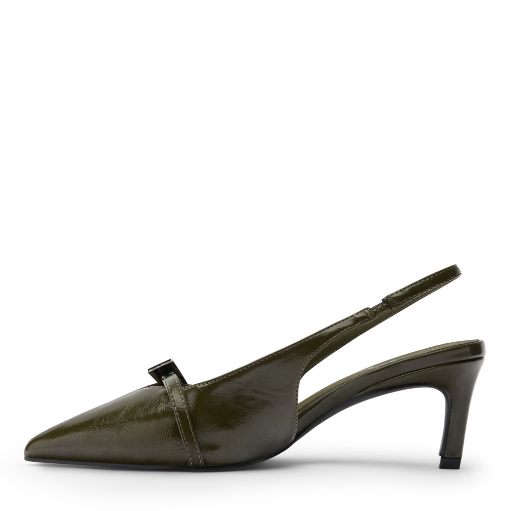 Slingbacks vernies avec boucle - vert