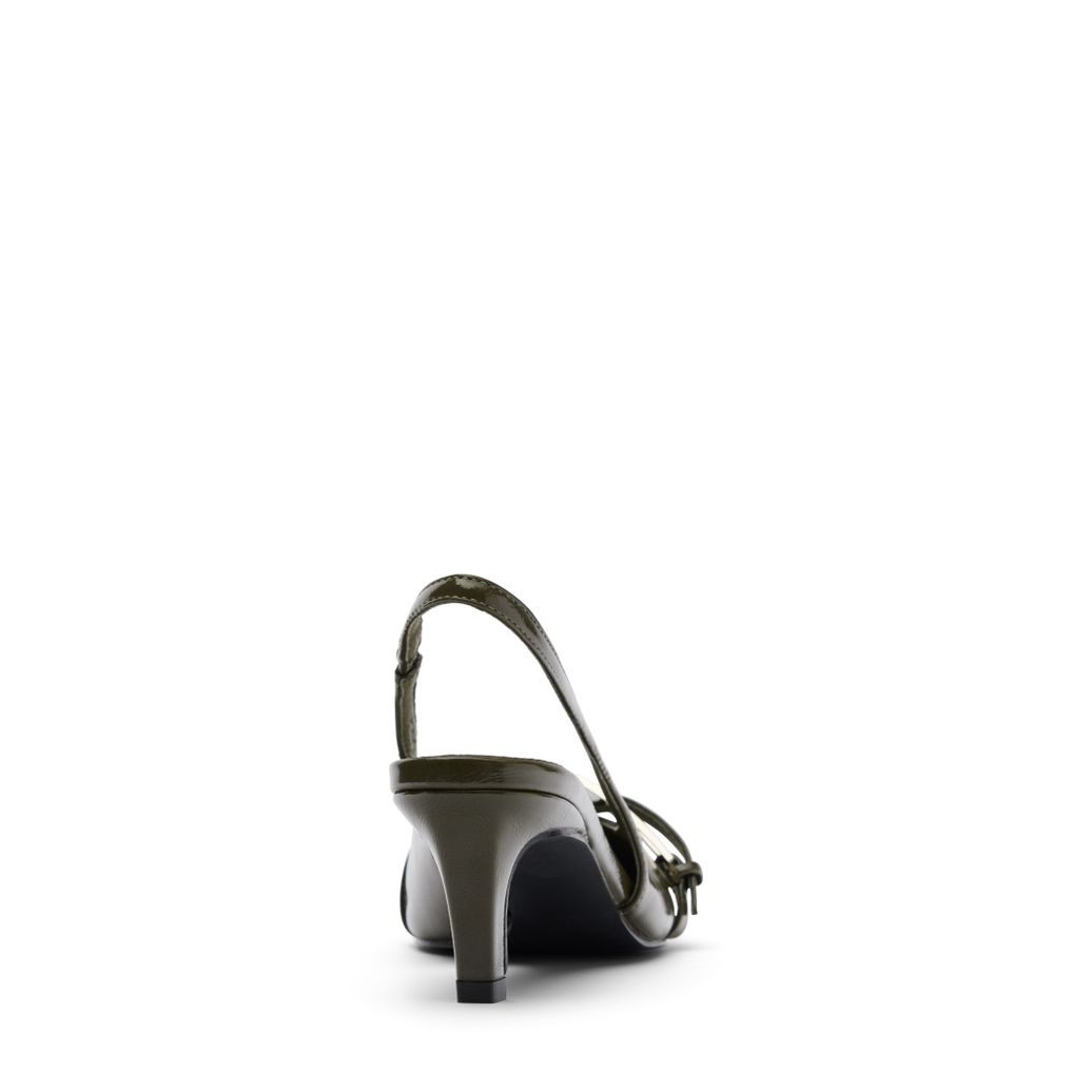 Slingbacks vernies avec boucle - vert