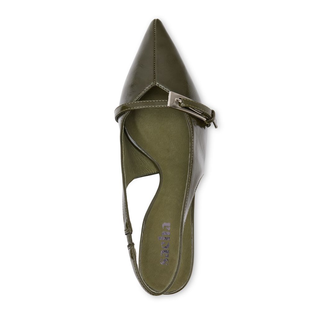 Slingbacks vernies avec boucle - vert