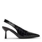 Slingbacks avec motif croco - noir