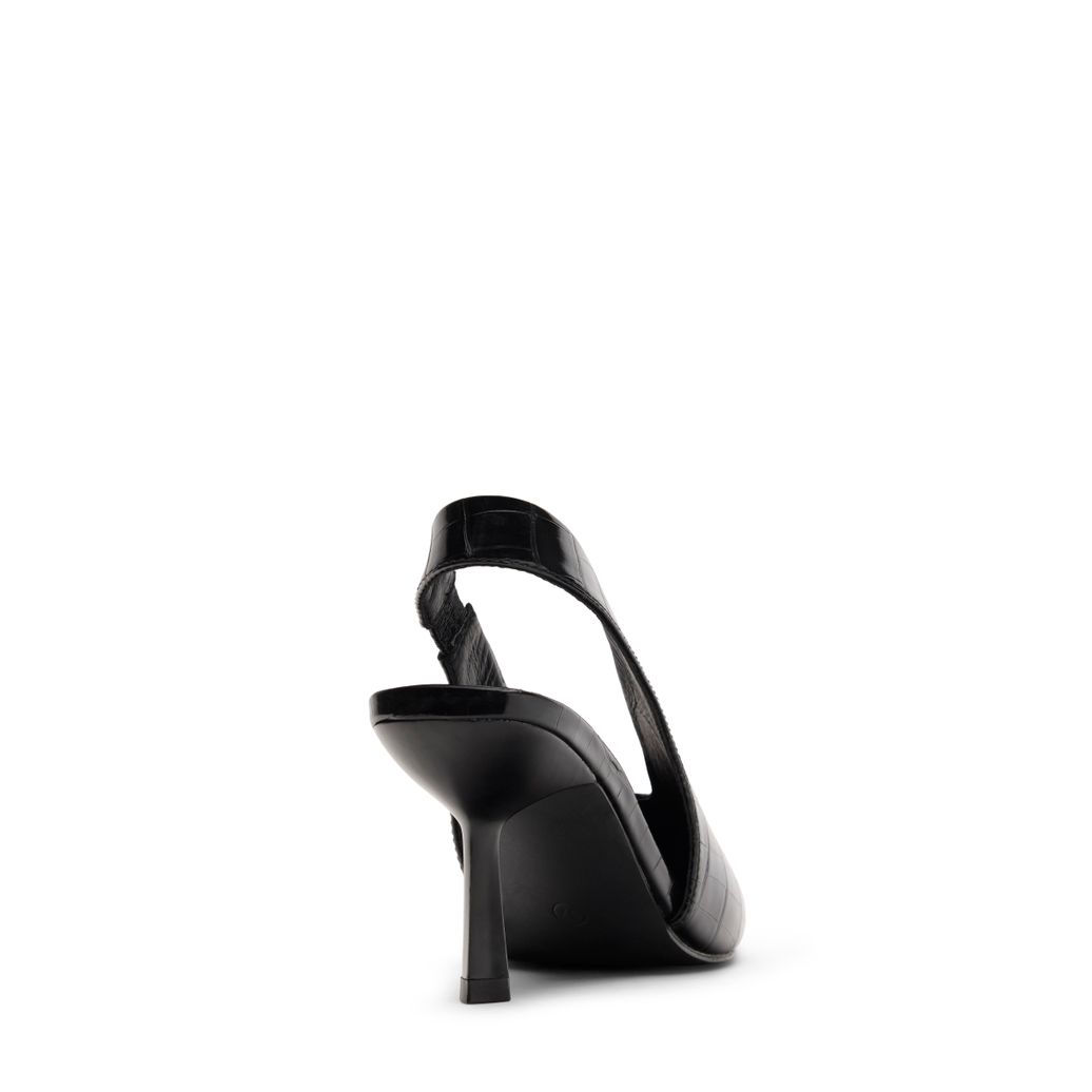 Slingbacks avec motif croco - noir