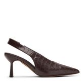 Slingbacks avec motif croco - marron