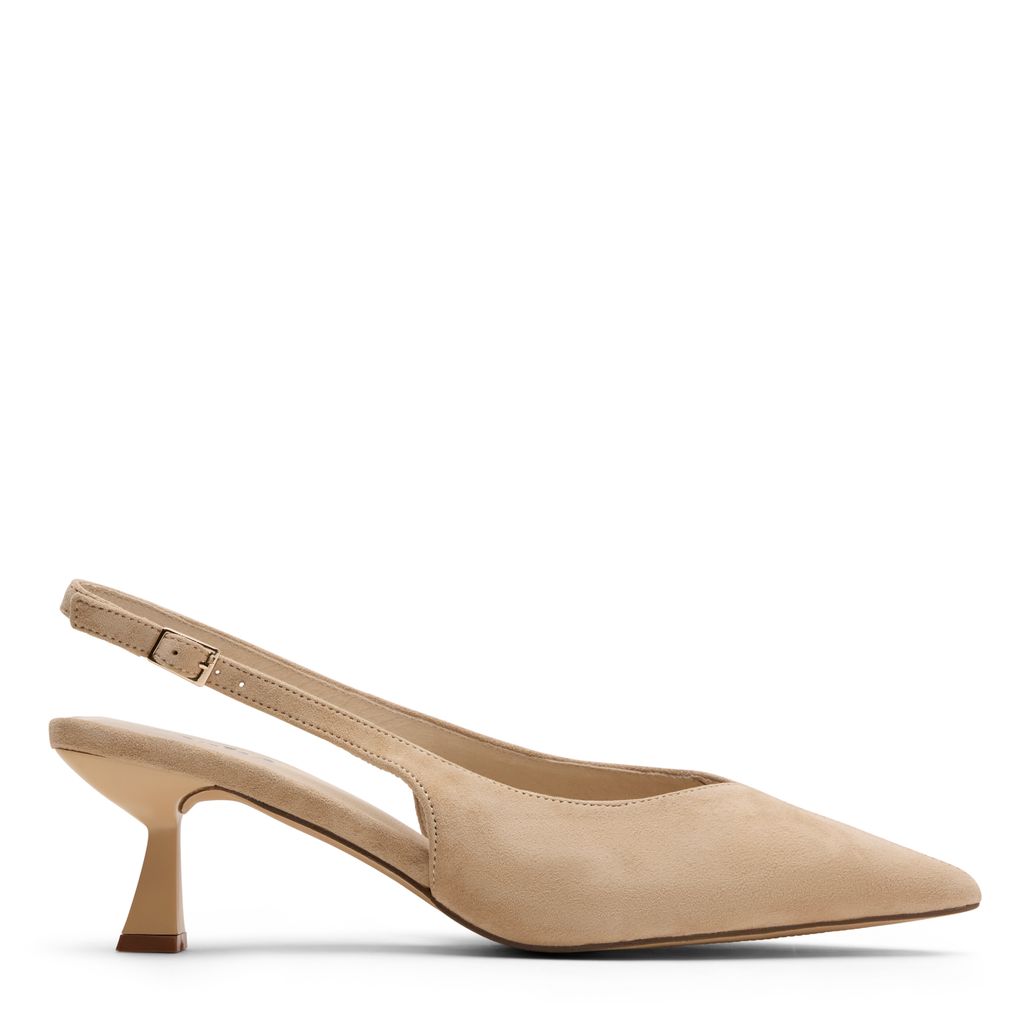 Escarpins slingback en daim - beige