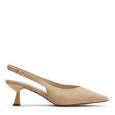 Escarpins slingback en daim - beige