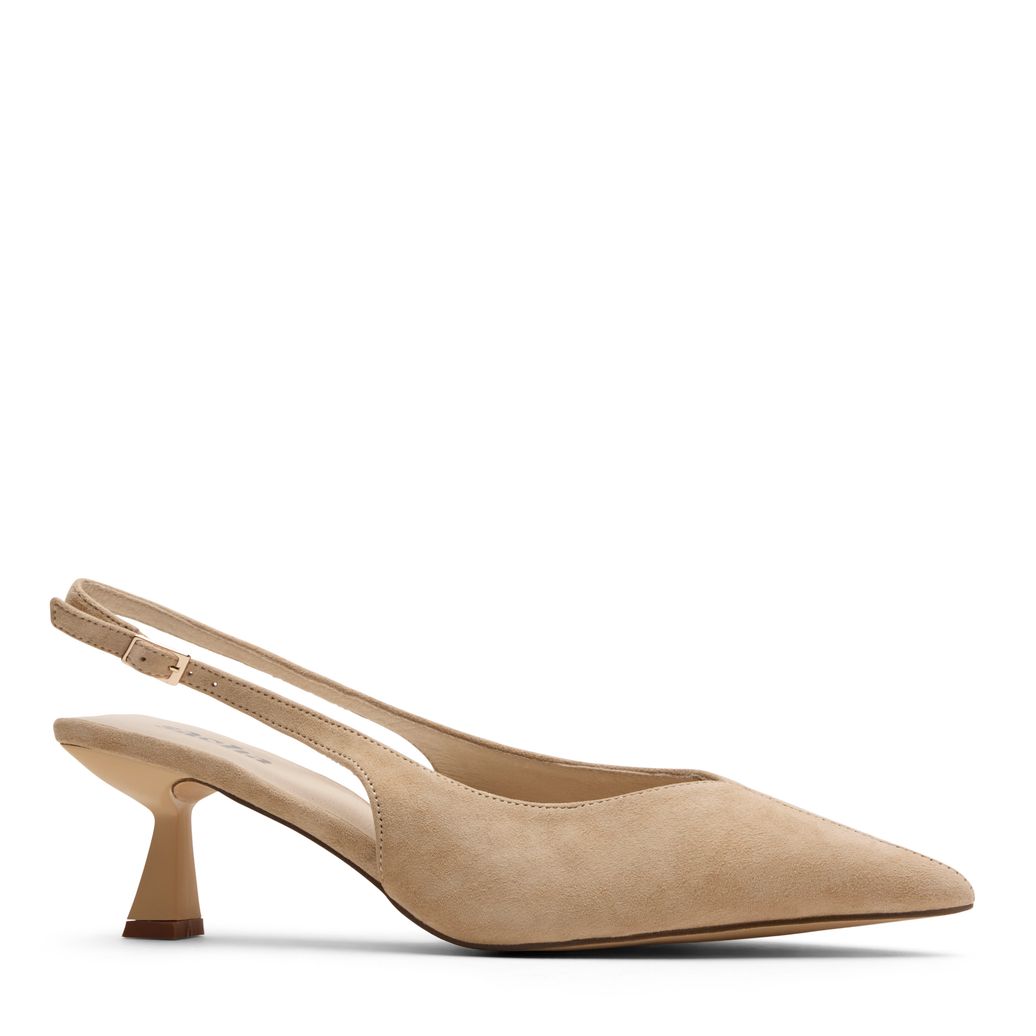 Escarpins slingback en daim - beige