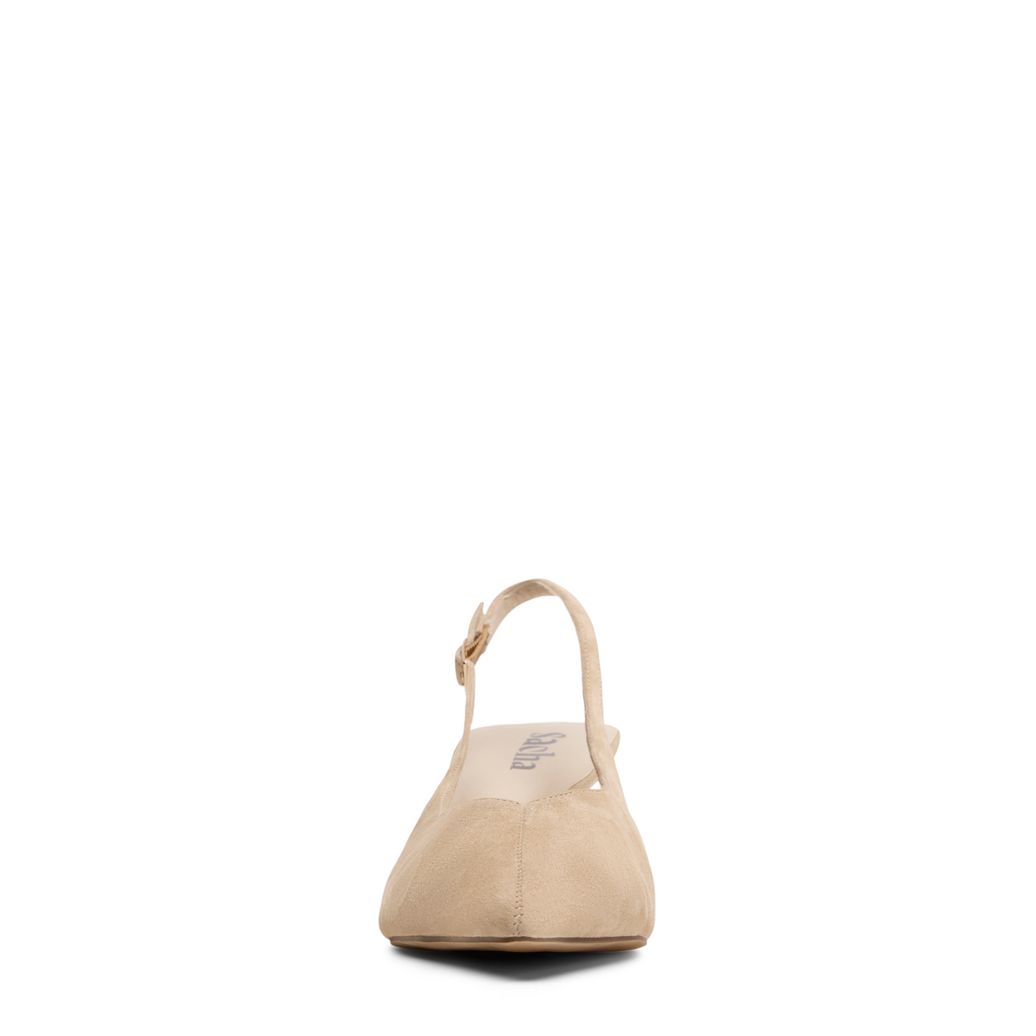 Escarpins slingback en daim - beige