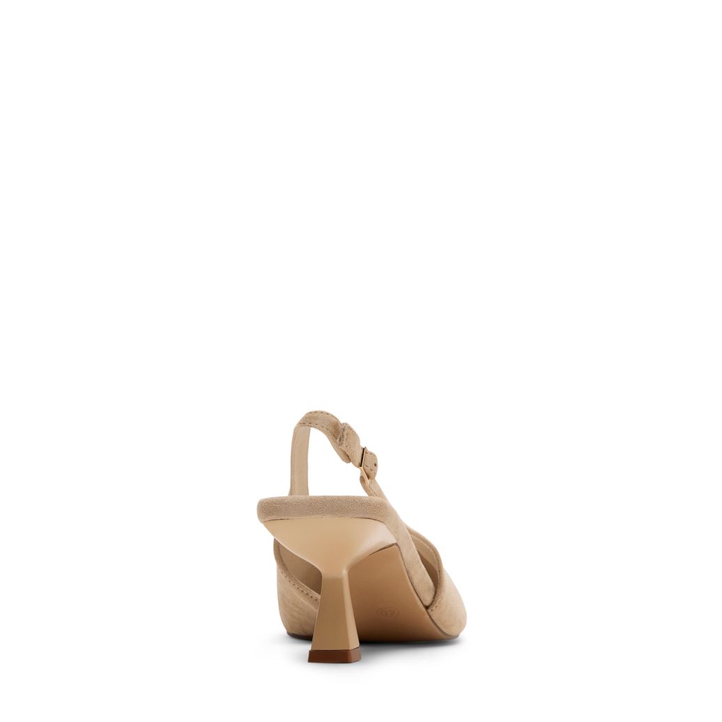 Escarpins slingback en daim - beige