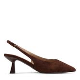 Escarpins slingback en daim - marron foncé