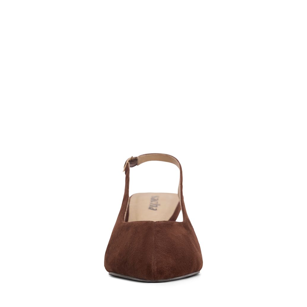 Escarpins slingback en daim - marron foncé