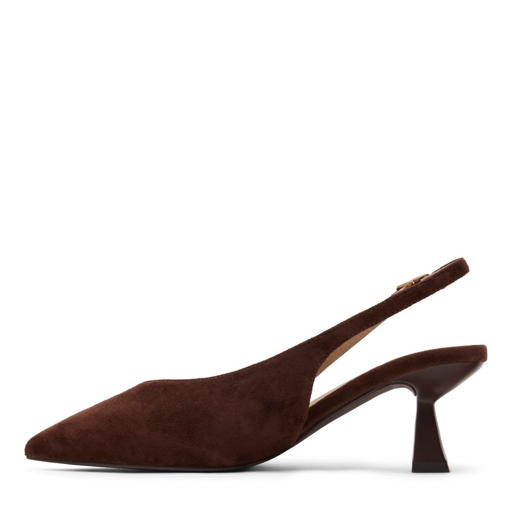 Escarpins slingback en daim - marron foncé