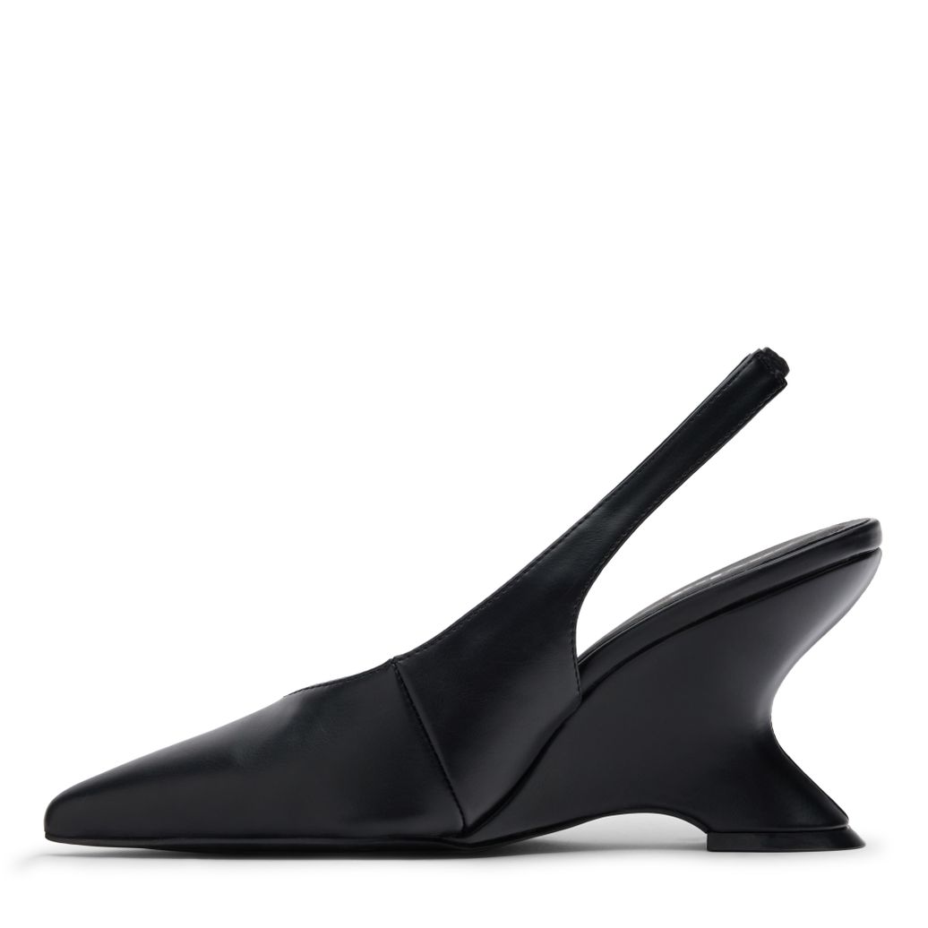 Zwarte wedge slingbacks