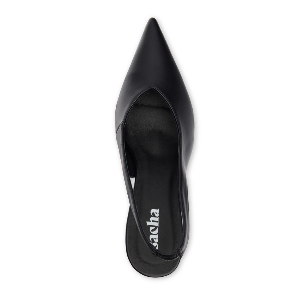 Slingbacks compensées - noir