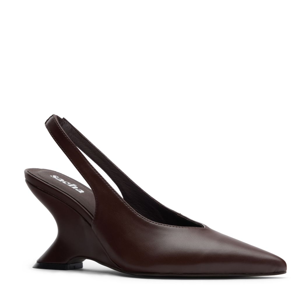 Slingbacks compensées - marron foncé