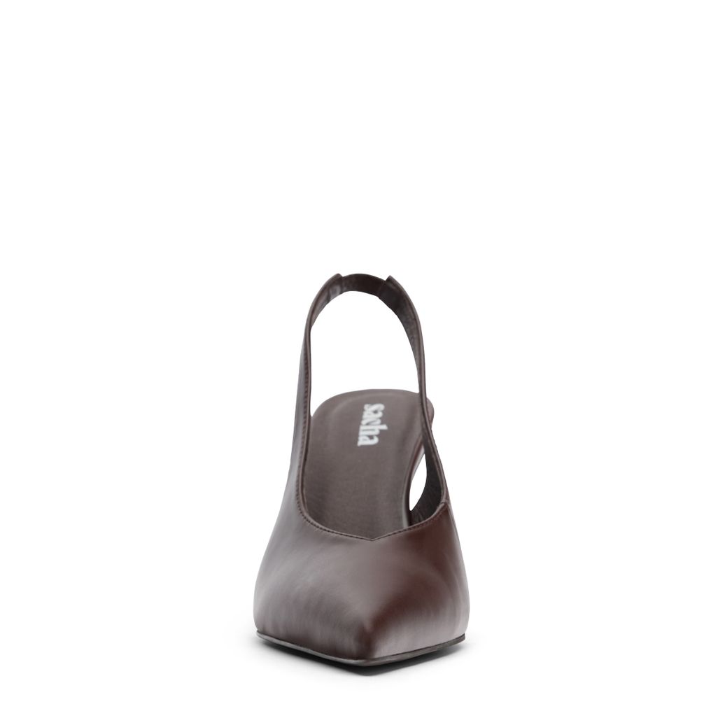 Slingbacks compensées - marron foncé