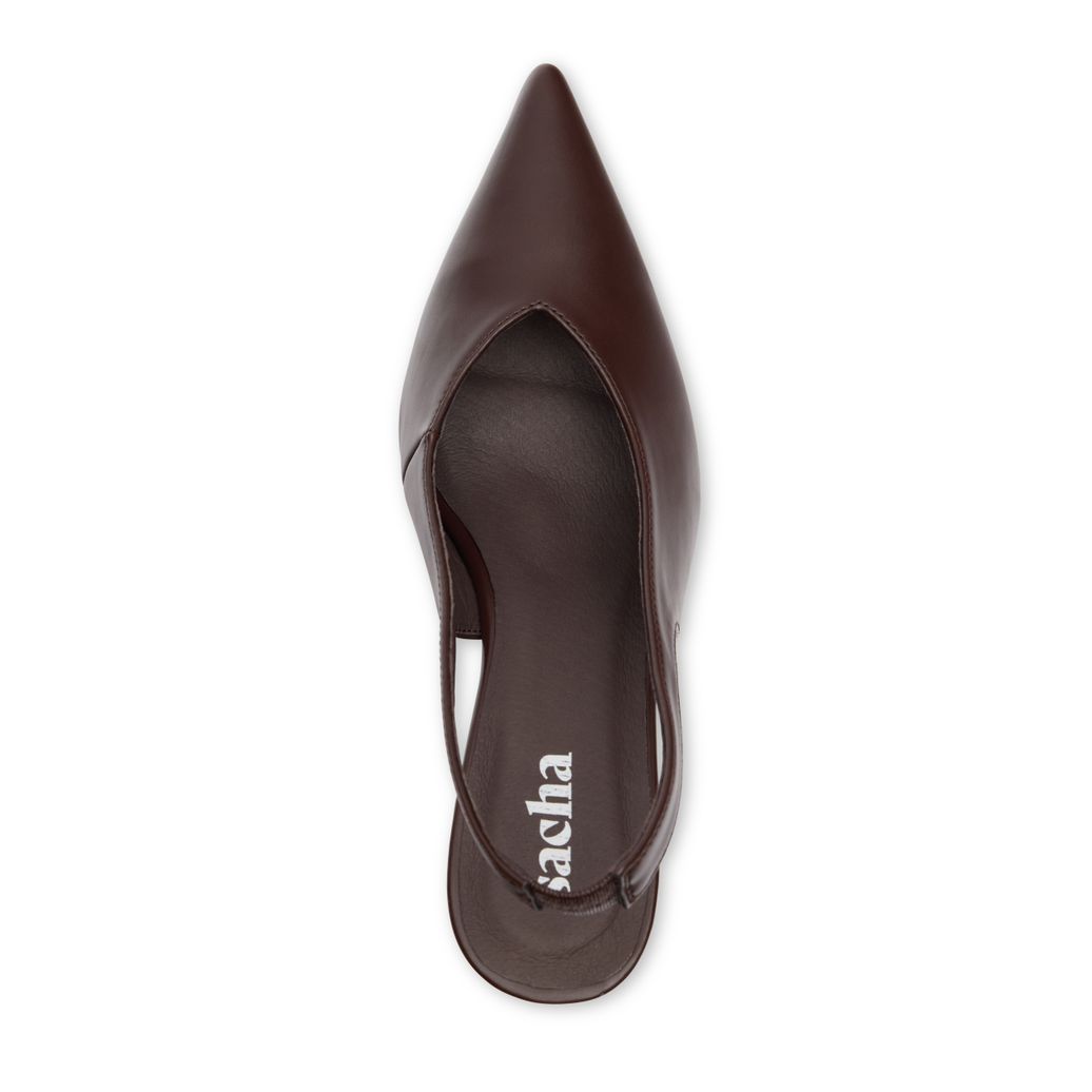 Slingbacks compensées - marron foncé